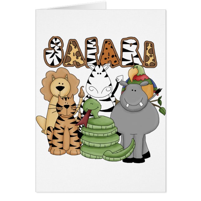 Djur Safari Hälsningskort (Framsidan)