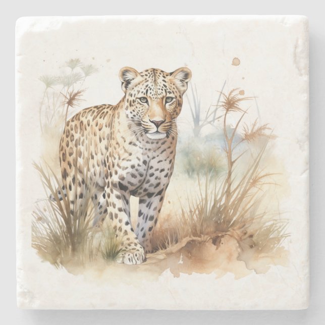 Djur Safari Leopard Stenunderlägg (Framsidan)