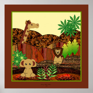 Djur Safari Print Poster