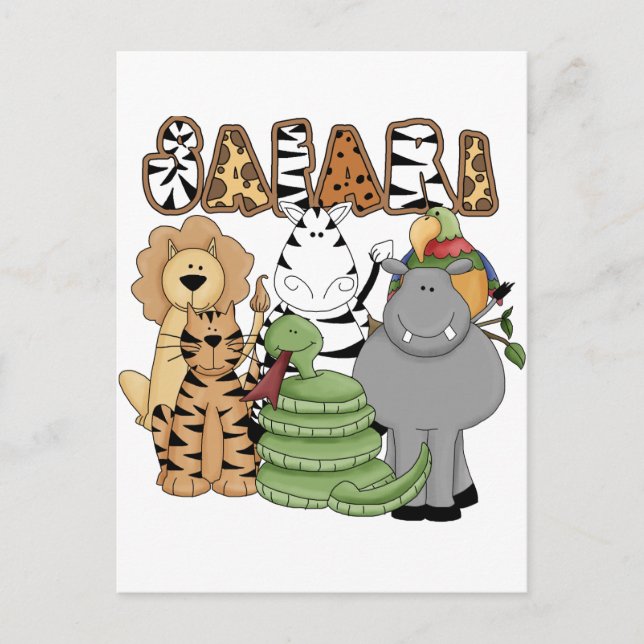 Djur Safari Vykort (Framsida)