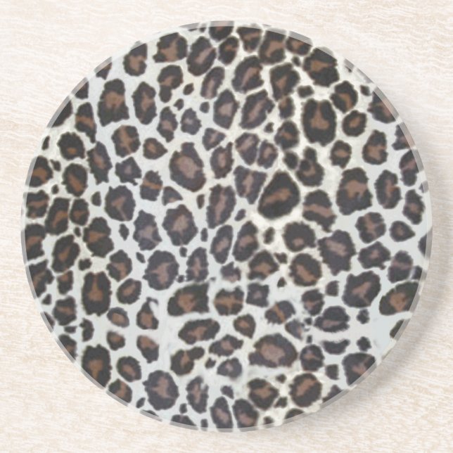 Djur safaritryckserie - leopard underlägg sandsten (Framsidan)