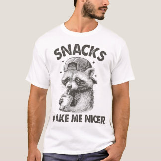 Djur Sarksastiskt talesätt Tvättbjörnsnacks får mi T Shirt