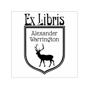 Djur Siluett Krön Ex Libris Boknamn Självfärgande Stämpel