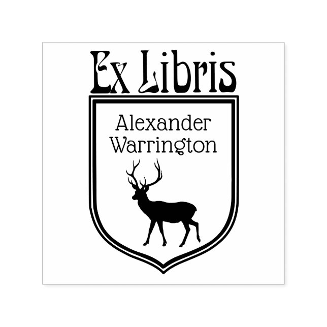 Djur Siluett Krön Ex Libris Boknamn Självfärgande Stämpel (Design)
