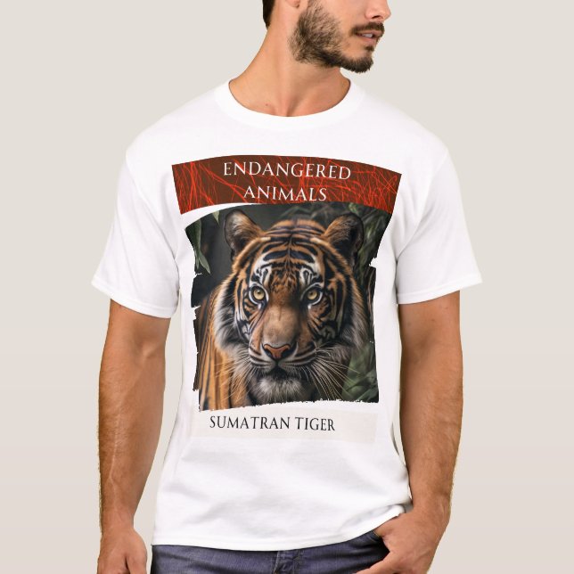 Djur som är utrotningshotade - Sumatran Tiger T Shirt (Framsida)