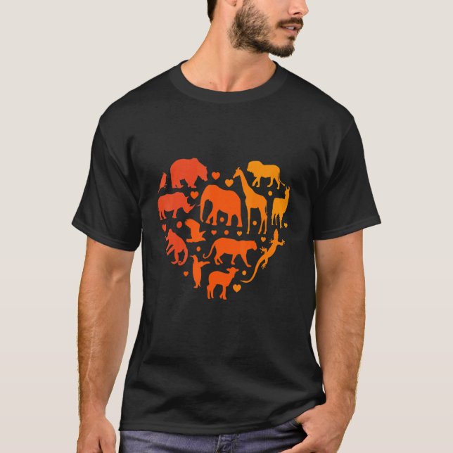 Djur som hjärta t shirt (Framsida)