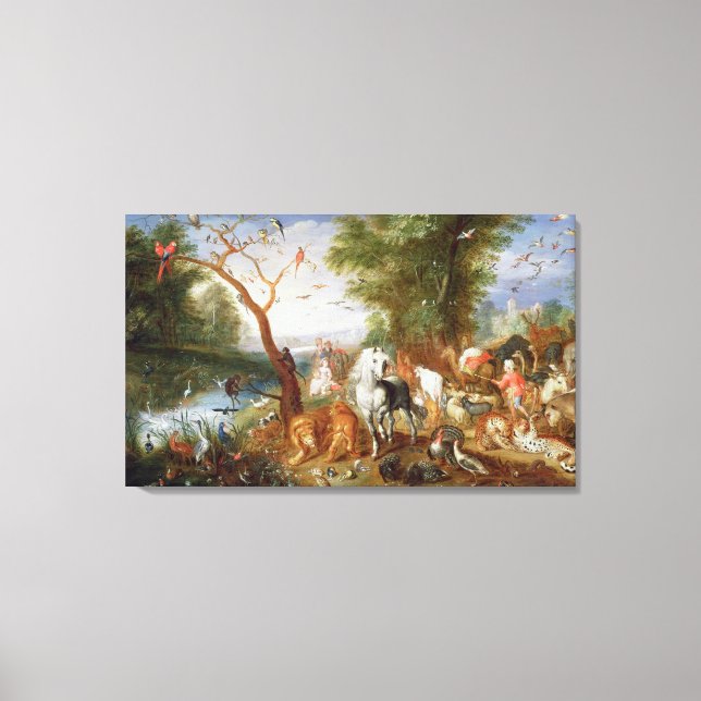 Djur som kommer in i Noahs Ark Canvastryck (Framsida)