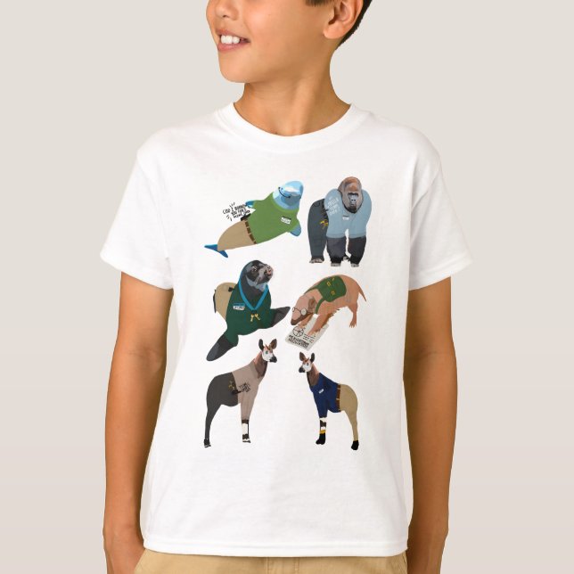 Djur som Zookeepers T Shirt (Framsida)
