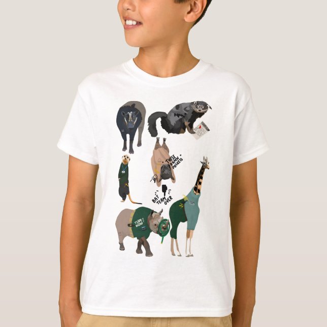 Djur som Zookeepers T Shirt (Framsida)