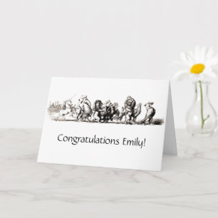 Djur Söt Konst Enhörning Elefant Lejon Zoo Kort