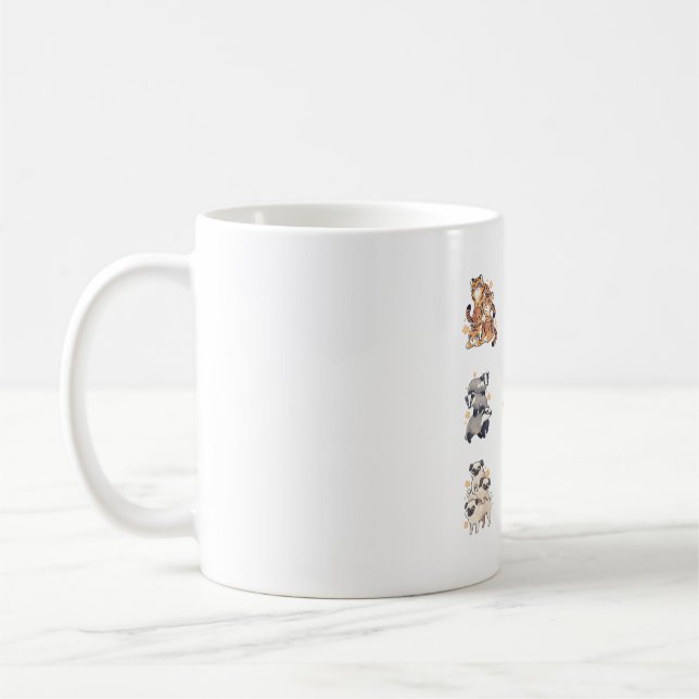 Djur staplar Delight � Cute Animal Art Kaffemugg (Vänster)