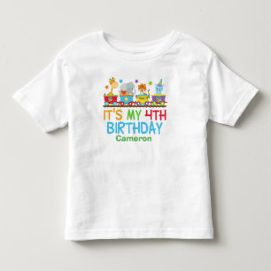 Djur tåg4e födelsedagen för gullig beställning tee shirt