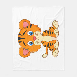 Djur tecknad illustration söt tiger fleecefilt