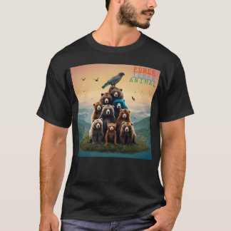 Djur torn kraft retro t shirt