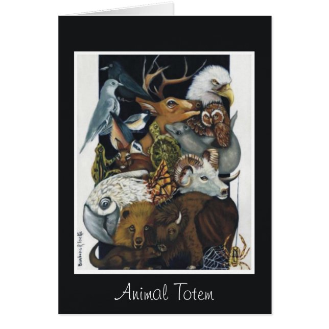 Djur Totem Hälsningskort (Framsidan)