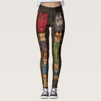 Djur TotemPole damasker Leggings