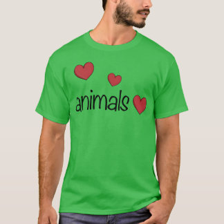 Djur tre hjärtan djur kärlek gåva t shirt