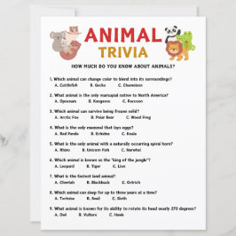 Djur Trivia Spel