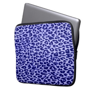 Djur tryckpäls för blått av leoparden laptop fodral