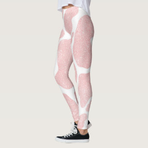 Djur utskrift av stora kotfläckar i ro Guld Leggings