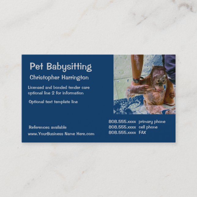 Djur vaktmästare visitkort (Framsida)