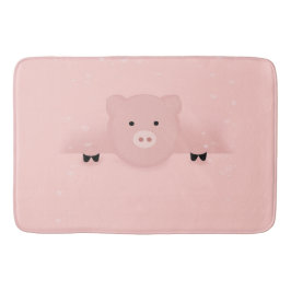 Djur vid Rosa Gris Cute Farm Animal Badrumsmatta
