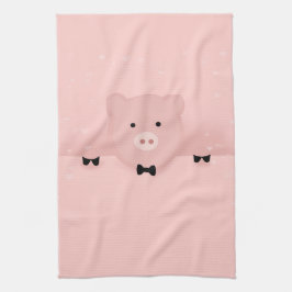 Djur vid Rosa Gris Cute Farm Animal Kökshandduk