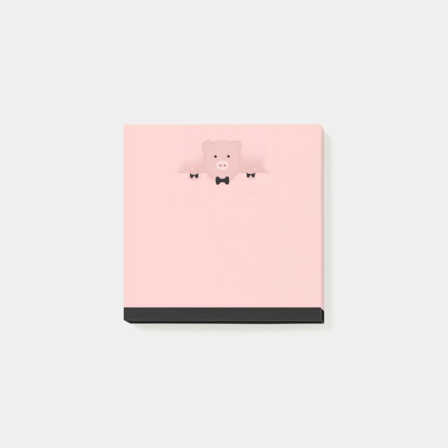Djur vid Rosa Gris Cute Farm Animal Post-it Block (Framsida)