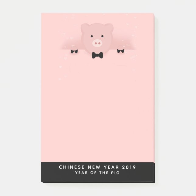 Djur vid Rosa Gris Cute Farm Animal Post-it Block (Framsida)