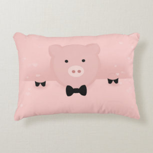 Djur vid Rosa Gris Cute Farm Animal Prydnadskudde