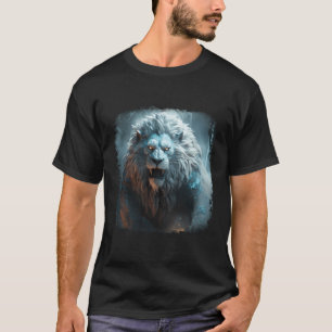 Djur vit Lejon uppfödning Growling Charging Portra T Shirt