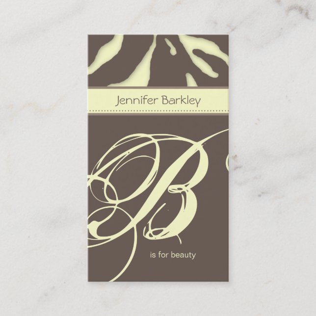 Djur Ylw för salong för visitkortsebraskönhet Visitkort (Framsida)