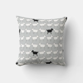 Djura vitfår & den svart fårdekorativ kudde