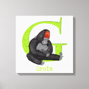 DjurABC G är avsett för gorilla kanvastryck
