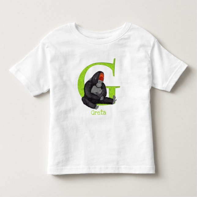 DjurABC G är avsett för gorilla T-shirt (Framsida)