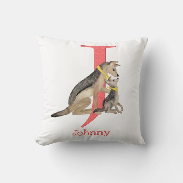 DjurABC J är avsett för kavaduva Kudde (Framsida)