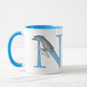 DjurABC N är avsett för narwhal mugg