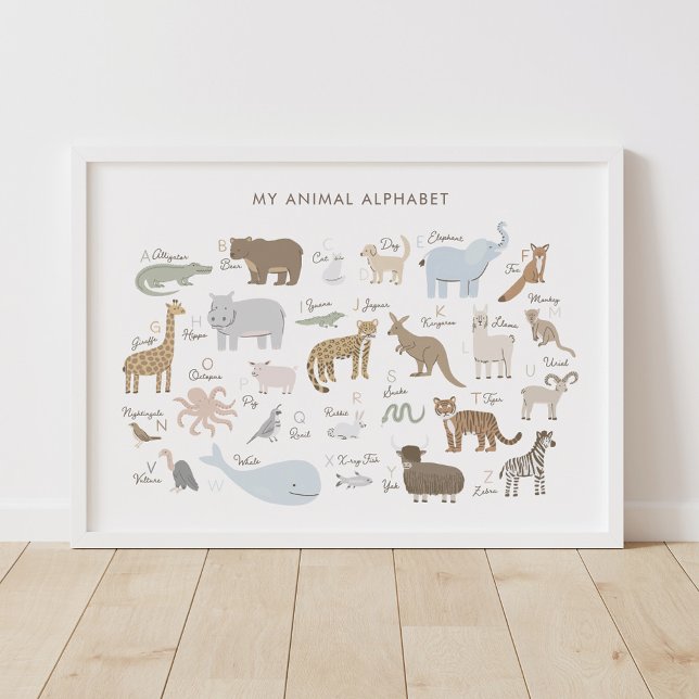 Djuralfabet ABC Kids Room Decor Poster (Skapare uppladdad)