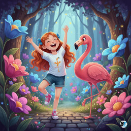 Djuralfabet F för Flamingo T Shirt