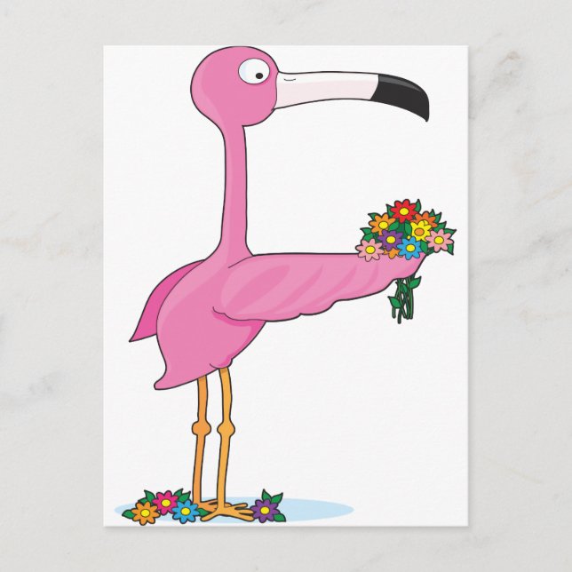 Djuralfabet Flamingo Vykort (Framsida)