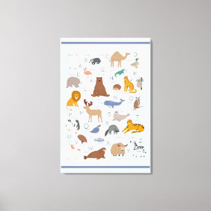 Djuralfabet Nursery Kids Room Canvastryck