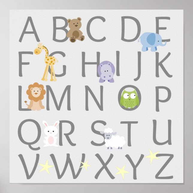 Djuralfabet Nursery Poster (Framsidan)