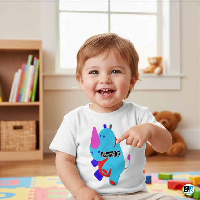 Djuralfabet R Fir Rhino T Shirt (Skapare uppladdad)