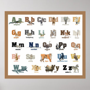 Djuralfabetet Förskola och Barn 24 x 20 Poster