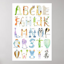 Djuralfabetposter - 33 x 48 cm poster