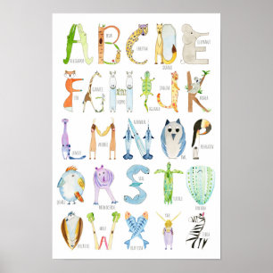 Djuralfabetposter - 33 x 48 cm poster