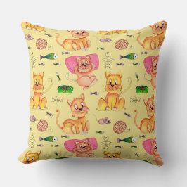 djurälskare av matskålsfisk, kattdjur-dekeringstem kudde