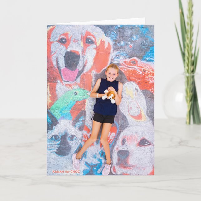 Djurälskare - Barnens konst för CHOC Tack Kort (Framsida)