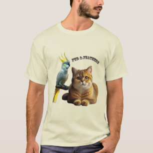 Djurälskare British Shorthair Cat & Cockatoo Bird T Shirt