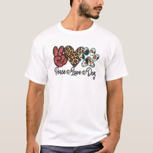 Djurälskare för Peace Kärlek Hund Animals Fredstec T Shirt